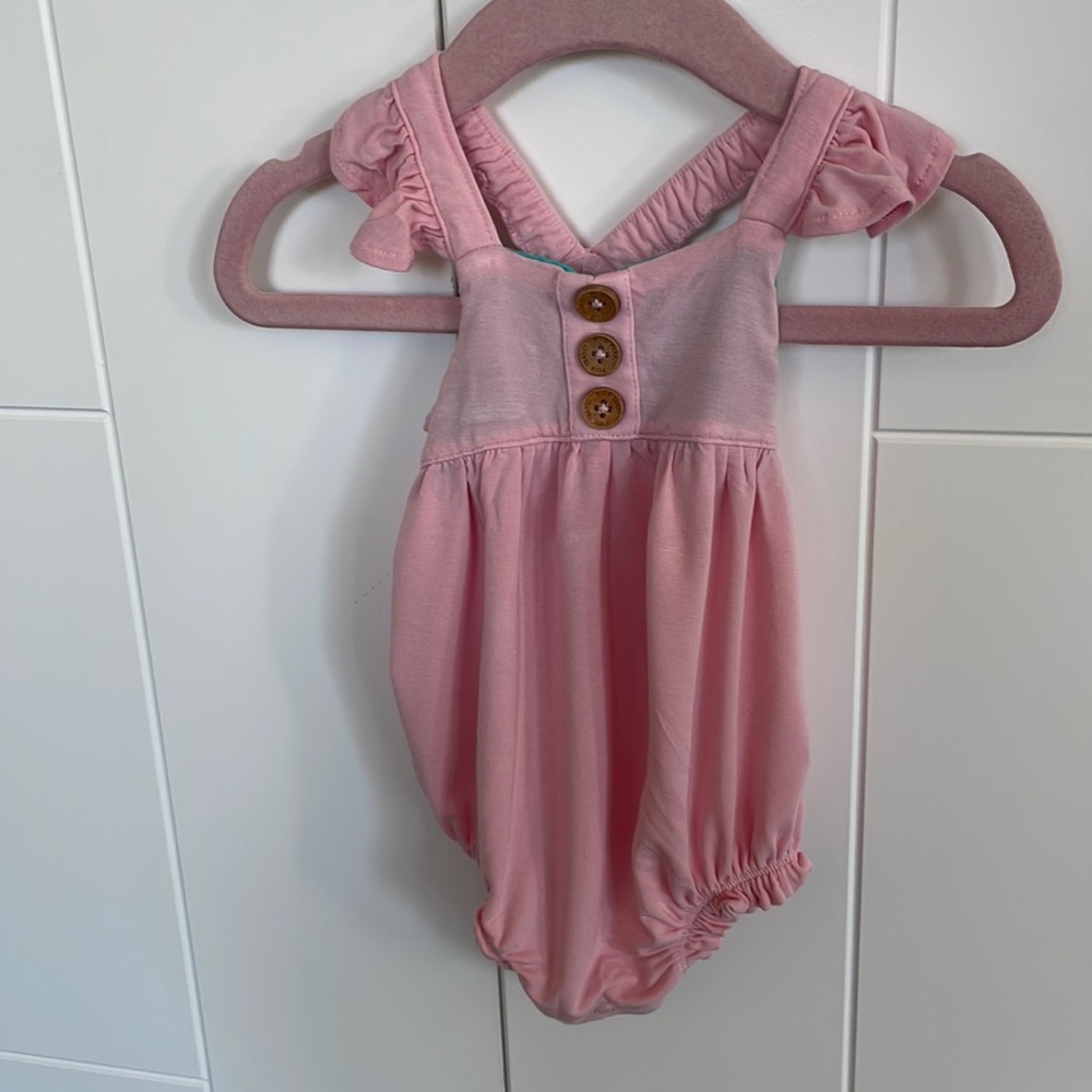 Posh Peanut Ruffle Cap Sleeve Bubble Romper